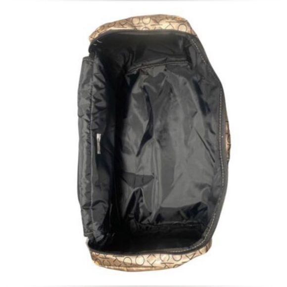 Calvin Klein Metallic Gold Logo Nylon Duffle Sports Bag Soft Sided NWT - Picture 5 of 5